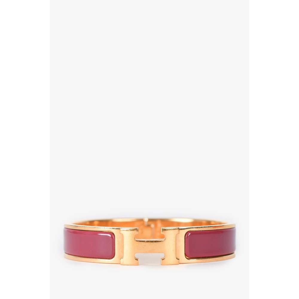 Hermès Gold Plated Enamel Clic H Bangle